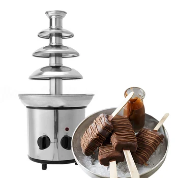 Çikolata çeşmesi Ev Aletleri 4 Katlı Elektrikli Çikolata Eritme Makinesi Çikolata Şeker Çiftlik Nacho Peynir 220 V / 110 V