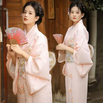 Kadın Kimono 2023 Moda Ulusal Çiçek Yukata Japon Giysileri Cosplay Gömlek Bluz Yaz Plaj Kimono Fotoğraf Giyim