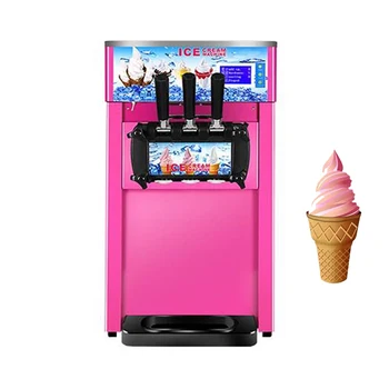 Ticari Yumuşak Hizmet Dondurma Yapma Makinesi Elektrikli lcd panel dondurma yapma makinesi s Tatlı Koni Soğutma Ekipmanları 1200W