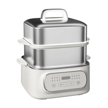 220V Elektrikli buharlı tencere Pot çoklu pişirici Ev Buharda Pişirme Makinesi Paslanmaz Çelik İç