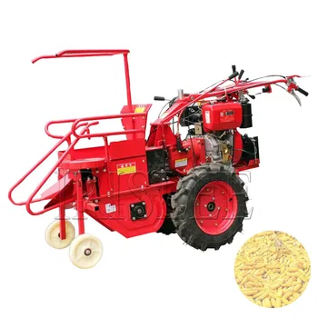Küçük mısır hasat makinesi Tek sıralı Otomatik Yürüyüş Tarım Çok fonksiyonlu arkadan çekmeli Traktör Hasat Başlığı