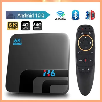 TV Kutusu Android 10 4GB 32GB 64GB 4K H. 265 Medya Oynatıcı 3D Video 2.4 G 5GHz Wifi Bluetooth akıllı TV kutu seti top Box Ücretsiz kargo