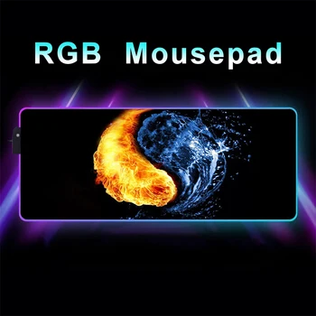 Büyük Mouse Pad Oyun Buz ve Yangın Pc Kabine Oyun Aksesuarları sümen Mousepad Rgb Klavye Paspaslar Xxl Anime Halı Bilgisayar