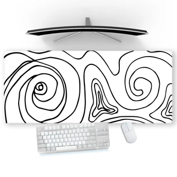 Büyük Beyaz Mat Soyut Mousepad Masa Sanatı Mouse Pad Siyah fare altlığı 700x300 Oyun Mousepad Xxxl Süblimasyon Boşlukları 1000x500