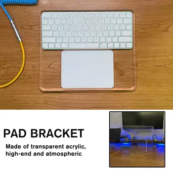 Bilek İstirahat iMac 2023 İçin Sihirli Trackpad 2/3 Klavye İle KİMLİK Sayısal Akrilik Standı İstasyonu Şeffaf Kristal Ped Braketi İ1C8