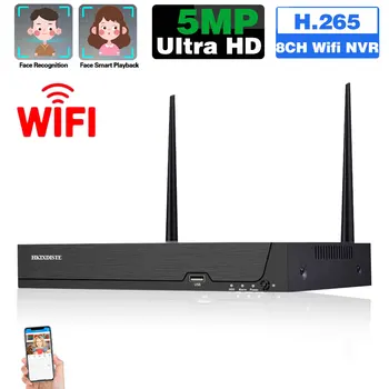 8CH 3MP Wifi NVR Sistemi XMEYE Yüz Algılama Kablosuz CCTV Ağ Güvenlik Video Gözetim Kaydedici 4CH 5MP IP Kamera için
