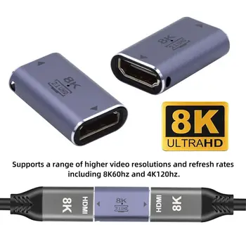 8K 60hz HDMI Çoğaltıcı Adaptörü, HDMI 2.1 Dişi UHD Uzatma Dönüştürücü Çoğaltıcı adaptör desteği 8K 60hz HDTV