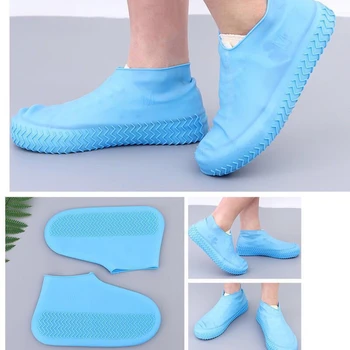 1 Çift Su Geçirmez Silikon ayakkabı koruyucu Unisex Ayakkabı Renkli Koruyucular yağmur çizmeleri Açık Yağmurlu Günler için Yeniden Kullanılabilir ayakkabı koruyucu s