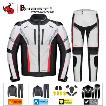 5XL HAYALET yarış Motosiklet Ceket koruyucu donanım Motosiklet Sürme Moto Ceket Su Geçirmez Rüzgar Geçirmez Moto Motosiklet Takım Elbise