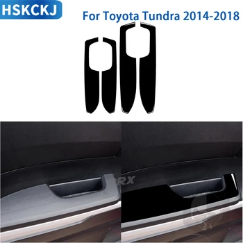 Toyota Tundra 2014 için 2015 2016 2017 2018 Aksesuarları Araba İç Kapı Kol Dayama Paneli Sticker Parlak Siyah Plastik Dekorasyon