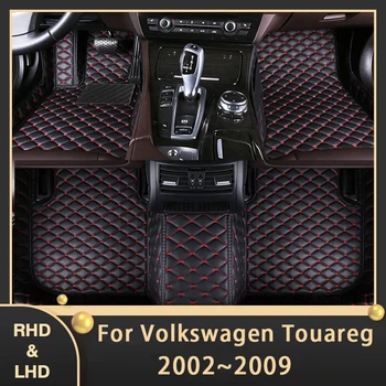 Araba Paspaslar VW Volkswagen Touareg İçin 7L 2002~2009 5 set Özel Oto Ayak Pedleri Deri Halı İç Aksesuarları 2003 2004