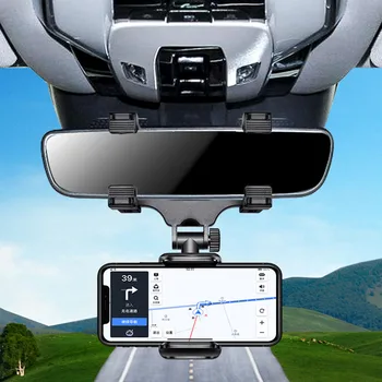 Araba dikiz aynası telefon tutucu Dağı Standı Telefon ve GPS Tutucu Evrensel Dönen Ayarlanabilir Teleskopik telefon GPS Braketi