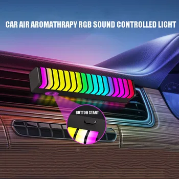 RGB ses kontrolü araba hava aromaterapi klip LED ışıkları ile çıkış spreyi koku difüzör oto iç aksesuarları