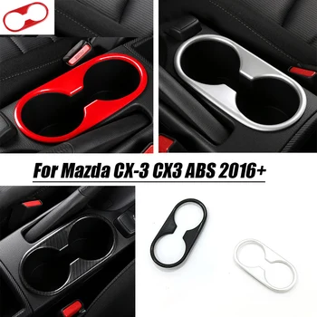 ABS Plastik Mat / karbon / kırmızı Mazda CX - 3 CX3 oto aksesuarları Araba Ön su bardağı krom çerçeve Trim 2016 2017 2018 araba styling