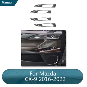 Mazda CX İçin karbon Fiber-9 2016 2017 2018 2019 2020 2021 2022 Kapı kolu anahtarı Çıkartmalar Araba İç Dekoratif Aksesuarları