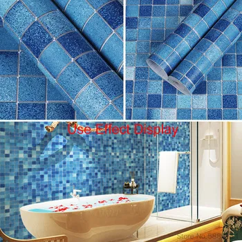 Banyo Duvar Sticker PVC Duvar Kağıdı Mutfak Mozaik Karo Sticker Su Geçirmez Plastik Kendinden Yapışkanlı Vinil Duvar Kağıdı Ev Dekorasyon