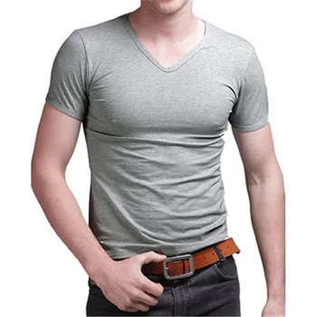 A1354Summer yeni erkek T-shirt düz renk ince eğilim rahat kısa kollu moda