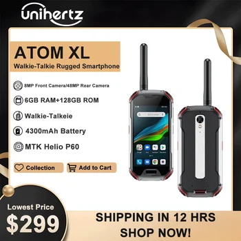 Unihertz Atom XL IP68 Sağlam Su Geçirmez Cep Telefonları 6GB 128GB Android 10 Cep Telefonu DMR Telsiz Akıllı Telefon 4300mAh NFC