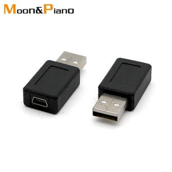 USB Mini USB Konnektörleri Erkek Kadın USB 2.0 Adaptörü Bilgisayar Kabloları Hafif Şekil Siyah Renk usb Dönüştürücü