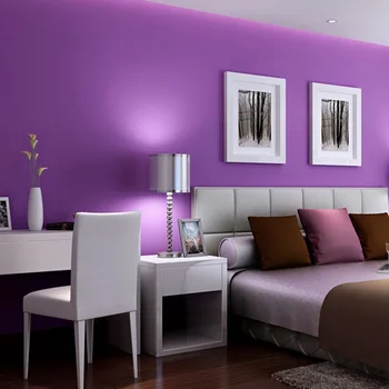 Mor duvar kağıdı menekşe modern basit düz renk yatak odası oturma odası yemek odası parlak asil arka plan duvar kağıdı