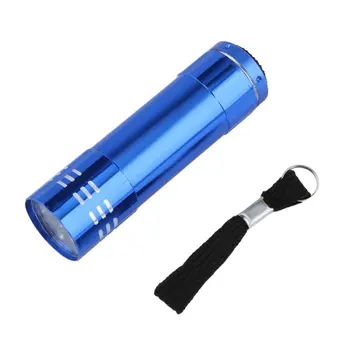 Suya dayanıklı Hafif Süper Katı 9 LED Mini Ultra Parlak açık Meşale El Feneri Torch Mavi Alüminyum Kamp için