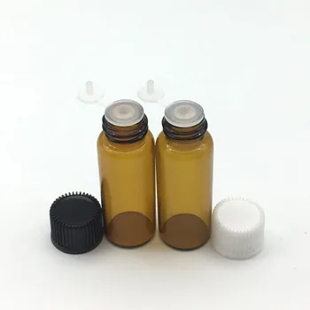 100 adet 5ml Amber Cam uçucu yağ Şişeleri vidalı kapak Mini Boş İsteyen Şeffaf Şişeler Parfüm Örnekleri Kavanoz