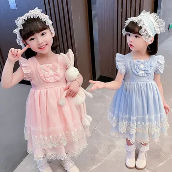 Yaz elbisesi Kızlar için Bebek Lolita Tarzı Prenses Parti Vestidos düğün elbisesi kadın kostümü Kızlar için Çocuklar Abiye