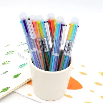 50 Adet Yaratıcı Güzellik Şeffaf 6 Renk Tükenmez Kalem Grafiti Kalem Çocuk Öğrenciler Tükenmez Kalem Toptan Fabrika