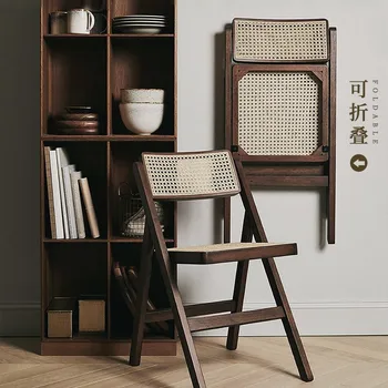 Ürün özelleştirilebilir.Kamış örgü yemek sandalyesi İskandinav aile oturma odası çalışma eğlence arkalığı tabure Japon ev kalmak katı