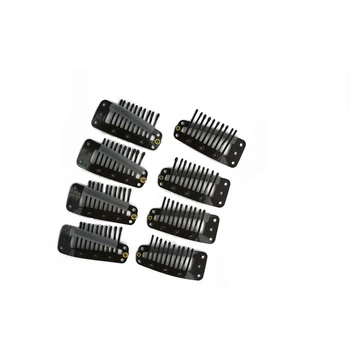 100 adet / grup Elastik çelik 10 Diş metal baskı Peruk Klipleri saç ekleme, saç Uzatma Aracı Renk Siyah ve Kahverengi Ücretsiz Kargo