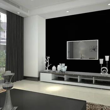 Siyah PVC duvar kağıdı Rulo, İpek Kabartmalı Düz Renk Duvar Kağıtları Modern Oturma Odası için Kağıt Arka Plan Vinil Duvar Kağıdı Duvarlar için