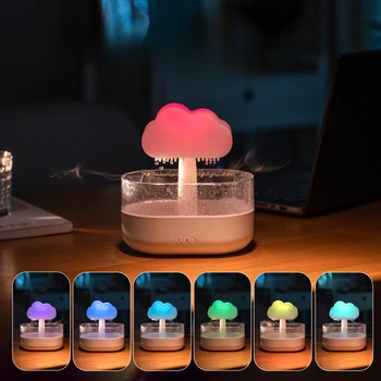 200ml RGB Bulut Hava Nemlendirici Renkli Gece Lambası Mantar Yağı AROMA YAYICI USB hava DİFÜZÖRÜ Mist Maker Koku Makinesi