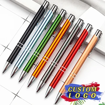 100 adet/grup Tükenmez Kalem Reklam Kalem için Özel Logo 100 adet Toptan Kalem Şirket İş Kalem Mavi Siyah Mürekkep