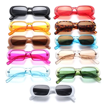 Jöle Renk Küçük Çerçeve Shades Gözlük Retro Oval Güneş Gözlüğü Kadın gözlük Vintage UV400 Gözlük Bayanlar