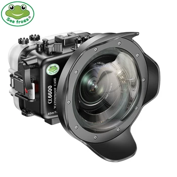 Seafrogs Sony A6600 Kamera Su Geçirmez Kutu 40 m - 60 m Derinlik Dalış Konut 90mm Lens Sualtı Kapak Kılıf Su Geçirmez Çanta
