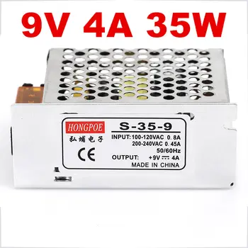 En iyi kalite 9 V 4A 35 W LED Şerit için Güç Kaynağı Sürücüsünü Switching AC 100-240 V Giriş DC 9 V