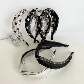 Klasik Polka Dot Kafa Bandı file kumaş saç bandı Diademas Para El Pelo Mujer Kadınlar için Saç Bantları Hair Hair saç aksesuarları
