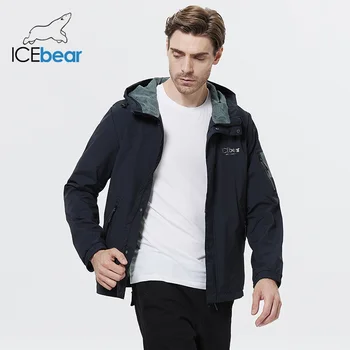 ICEbear 2023 erkek Kısa Rüzgarlık Sonbahar Şık Trençkot Hood Yüksek Kaliteli erkek Marka Giyim Ceket MWB21665D