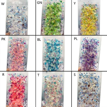 50 g / paket Karışık Yıldız Kabukları Pullu Kalp Glitter Dolum DIY Epoksi Reçine silikon kalıp Dolgu Takı Tırnak Sanat Dekorasyon