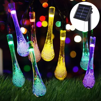 Su Damlası Güneş Dize 20 LED ışıkları Peri İşık Düğün Noel 2023 Festivali Açık Kapalı Parti Dekor 2022