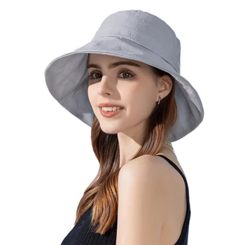 Kadın Yaz Katlanır Kova Şapka Plaj Tatil Bayan Bahar Melon UV Güneş koruma kapağı Zarif Güneş Koruyucu Başlık Toptan