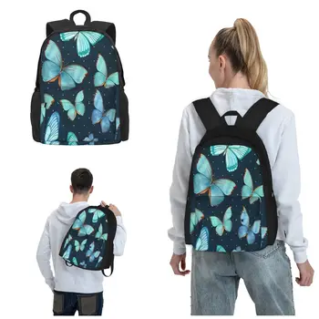 Mavi Kelebekler Sırt Çantaları Erkek Sırt Çantalarımız Hayallerinizi ve İhtiyaçlarınızı Taşımak için Tasarlanmıştır Seyahat Spor Açık Saklama Çantası