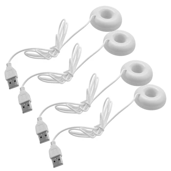 4X Beyaz Çörek Nemlendirici USB Ofis Masaüstü Mini Nemlendirici Taşınabilir Yaratıcı Hava Temizleyici Beyaz