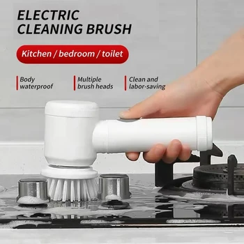 Elektrikli Temizleme Fırçası Kablosuz Mutfak Banyo Ev Temizleme Fırçası Şarj Edilebilir Döner Scrubber IPX7 Su Geçirmez
