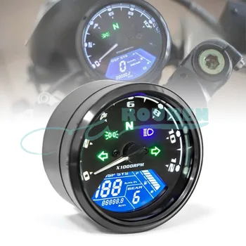 12V Motosiklet Dijital Dash Evrensel motosiklet kilometre saati Takometre Aletleri Göstergeleri LCD Dişli Göstergesi Moto Modifiye Parçaları