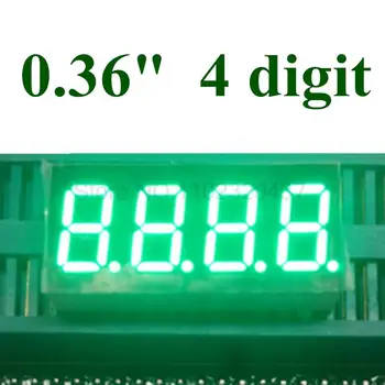 20 ADET saf yeşil 0.36 inç 4 haneli 7 Segment dijital ışık LED sayısal dijital ekran, ortak katot 0.36 