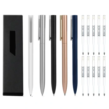Metal Jel Kalem Beyaz Kalem Dönen 0.5 mm Dolum İle Xiao mi mi kalem Siyah mürekkep Tükenmez Kalem 5 Renk Serin Kalemler Okul Kırtasiye