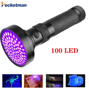 UV siyah ışık 100LED mor ışık Ultra Violet 51LED 21LED UV LED el feneri 395-400nm LED Torch LED lamba için güvenlik algılama