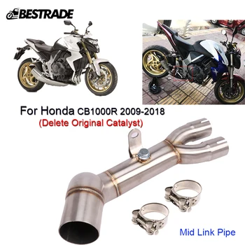Değiştirin katalizör borusu Honda CB1000R 2009-2018 Egzoz Orta Bağlantı Borusu Orta Bağlantı Borusu Paslanmaz Çelik Kayma 51mm Susturucu