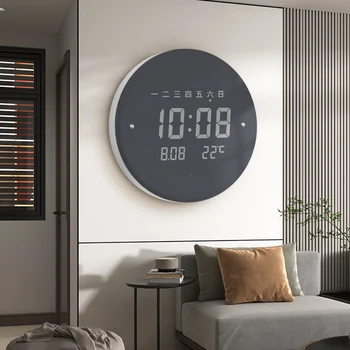 Yuvarlak İç Duvar Saati İskandinav Modern Sessiz Klasik Sanat Yatak Odası Elektronik duvar saati Lüks Reloj De Pared Odası Süsler